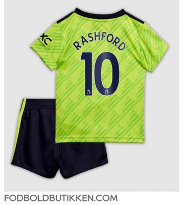 Manchester United Marcus Rashford #10 Tredjetrøje Børn 2022-23 Kortærmet (+ Korte bukser)